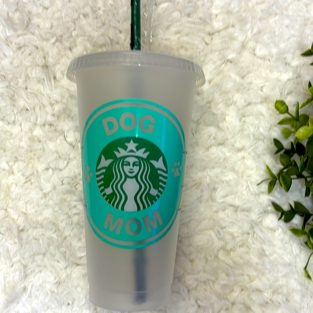 Dog Mom Customized Starbucks Venti Cup. Handmade.